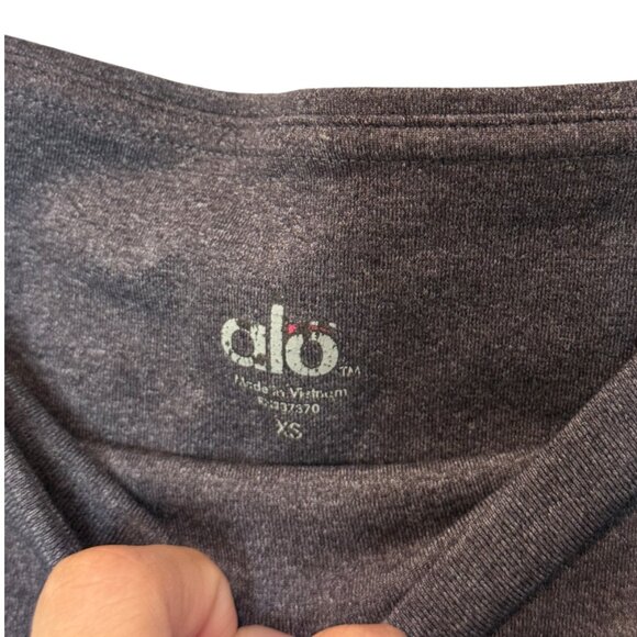 Alo Yoga crop workout athletic leggings charcoal women's size XS - Picture 9 of 13